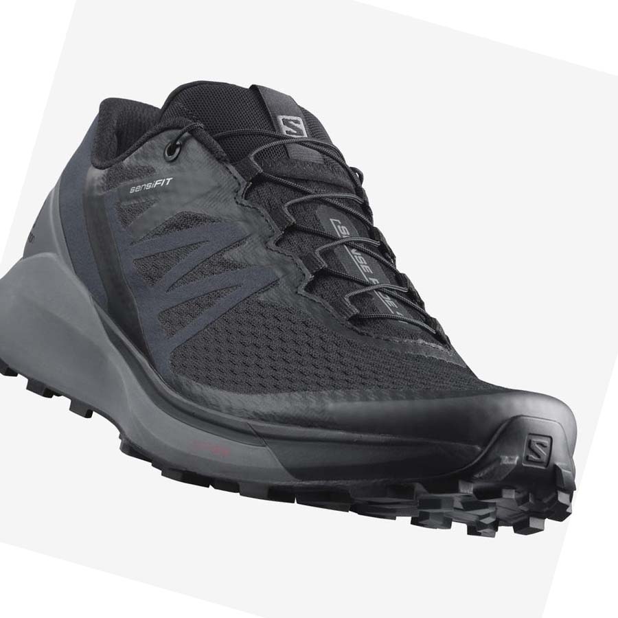 Salomon SENSE RIDE 4 Trail Futócipő Férfi Fekete Szürke | HU 2134BEX